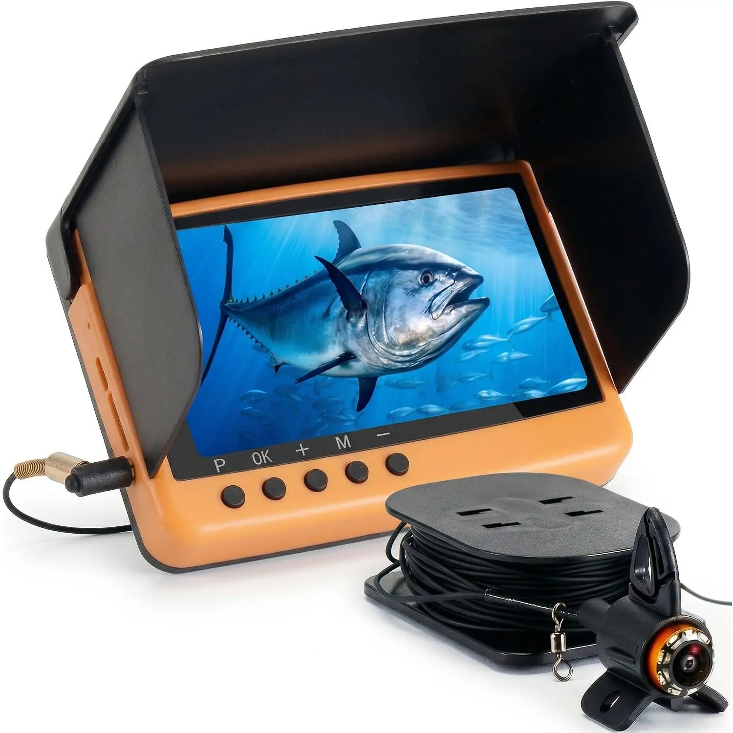 5.5"  1080P Underwater Fishing Camera &10000mAh Fish Finder | DVR-32GB Portable Depth Finder for Ice Fishing Boat Kayak Outdoor - 220°Wide-Angle Lens & 82ft  IP68