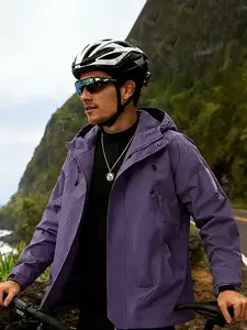 Men's Hooded Jacket Outdoor Windbreaker Spring Autumn Softshell Zip Up Windproof Waterproof Mountain Skiing Hiking Camping Jacket