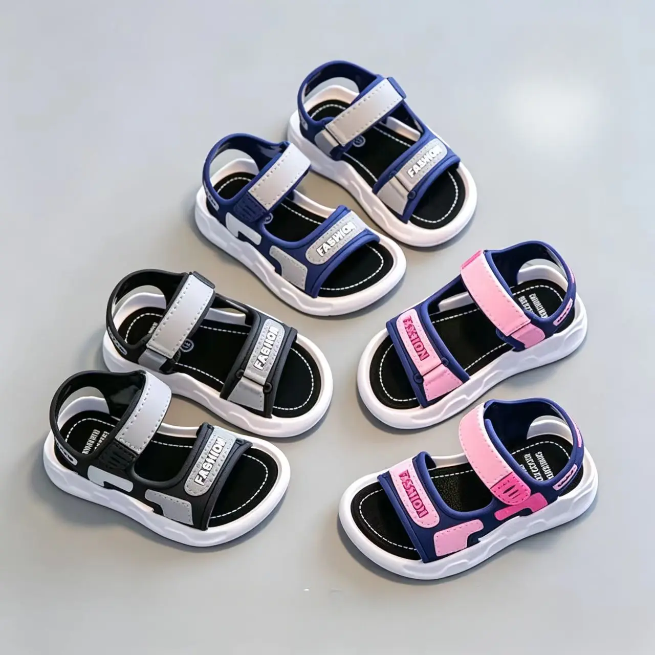 Kids' 2026 Flip Flops Sandals - Soft Sole, Lightweight PVC Upper, Black Rubber Outsole, Casual Summer Footwear for Outdoor Play Beach Use