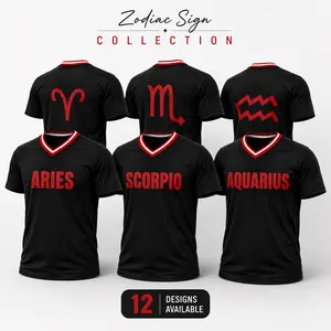 Zodiac Jersey, Astrology Breathable Athletic Jersey, Front & Back Summer Design Sports Clothing Sports Wear Set