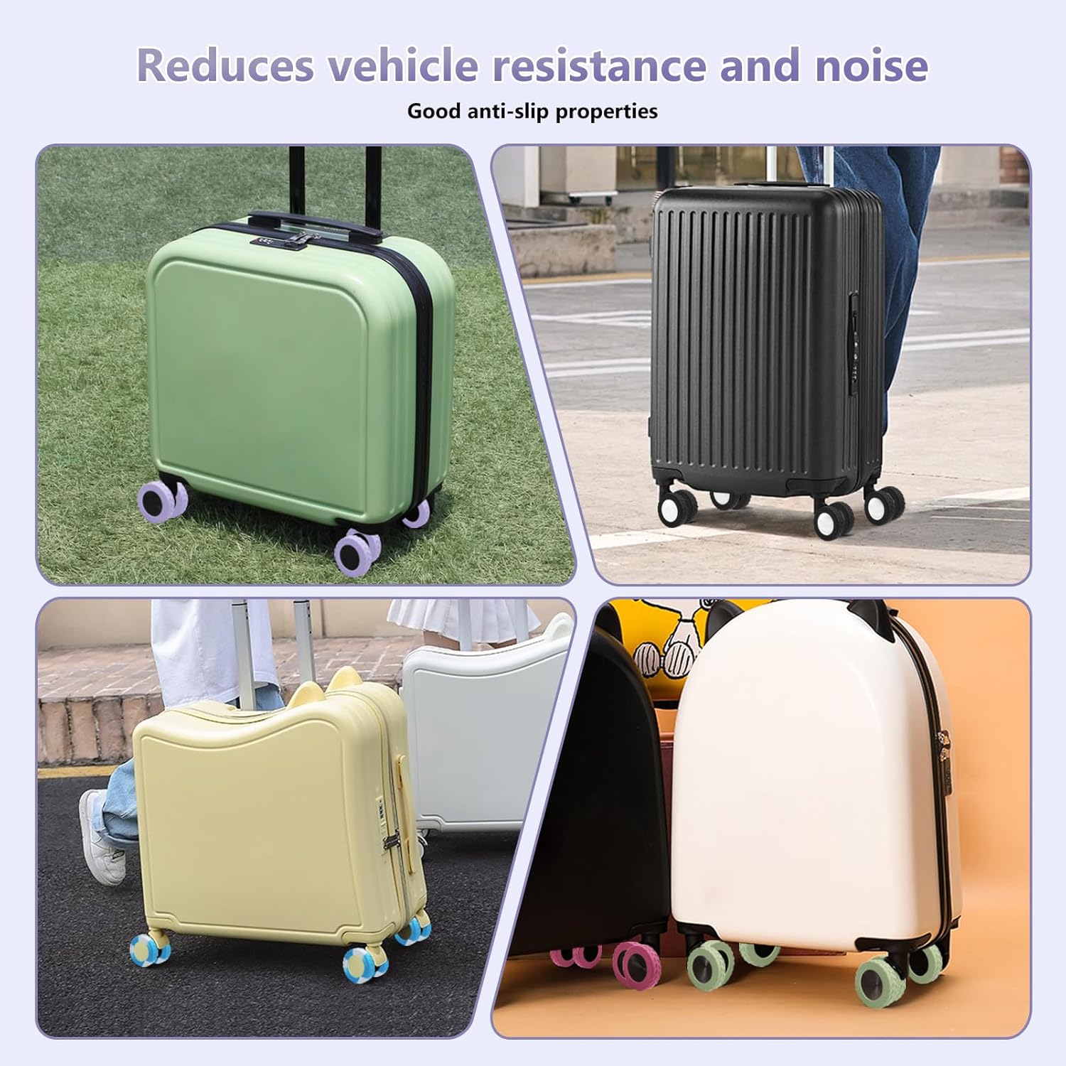 Luggage Wheel Covers,Silicone Suitcase Wheel Cover for 2-2.4'' Spinner Wheel,Reusable Carry On Luggage Wheel Protector,Upgrade Suitcase Wheel Protective,Essential Travel Accessories Luggage Wheel Covers,Silicone Suitcase Wheel Cover for 2-2.4'' Spinner Wheel,Reusable Carry On Luggage Wheel Protector,Upgrade Suitcase Wheel Protective,Essential Travel Accessories