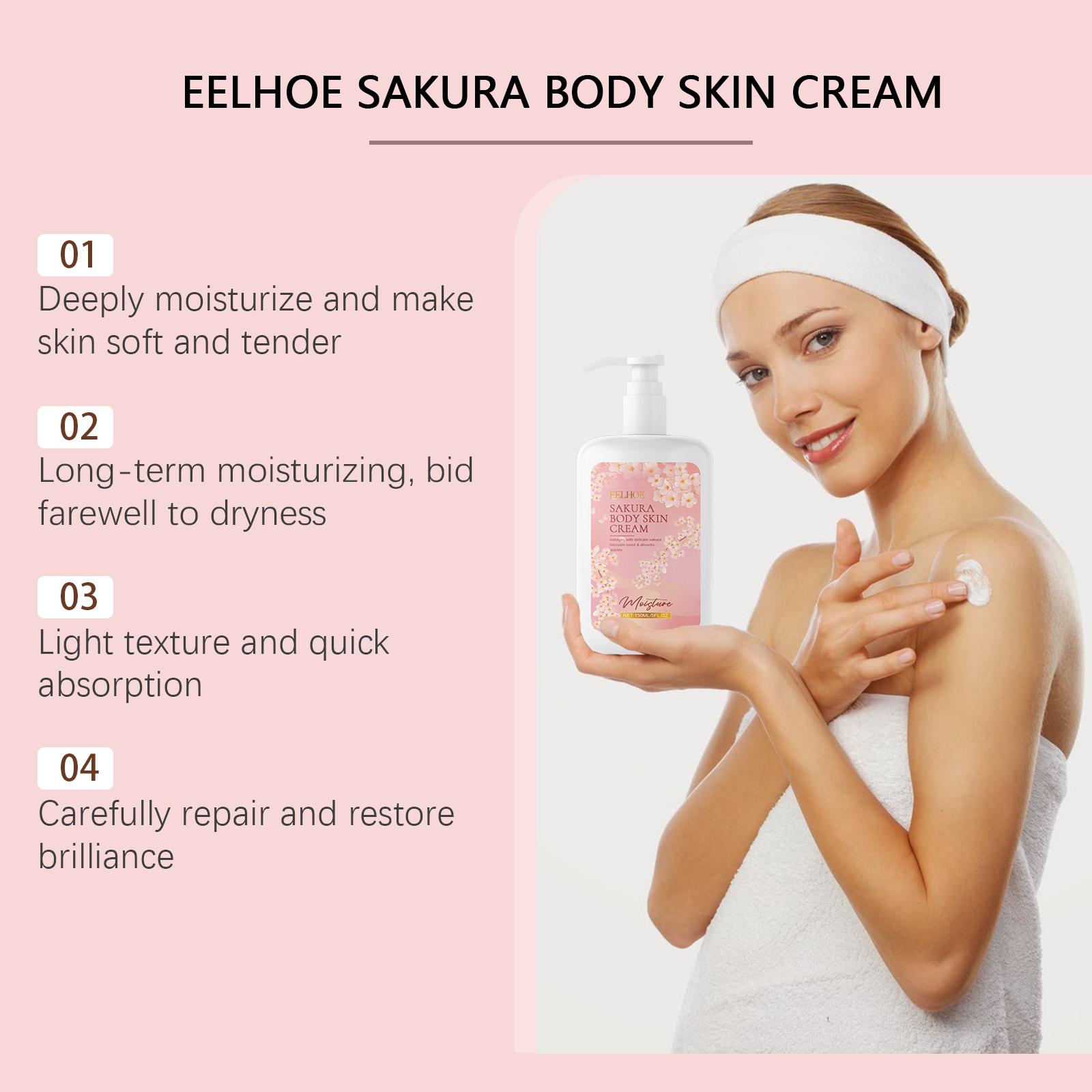 EELHOE Cherry Blossom Hydrating Body Lotion Hydrating Skin Delicate And Smooth Body Moisturizing Cream Moisturizer Repair mom gift