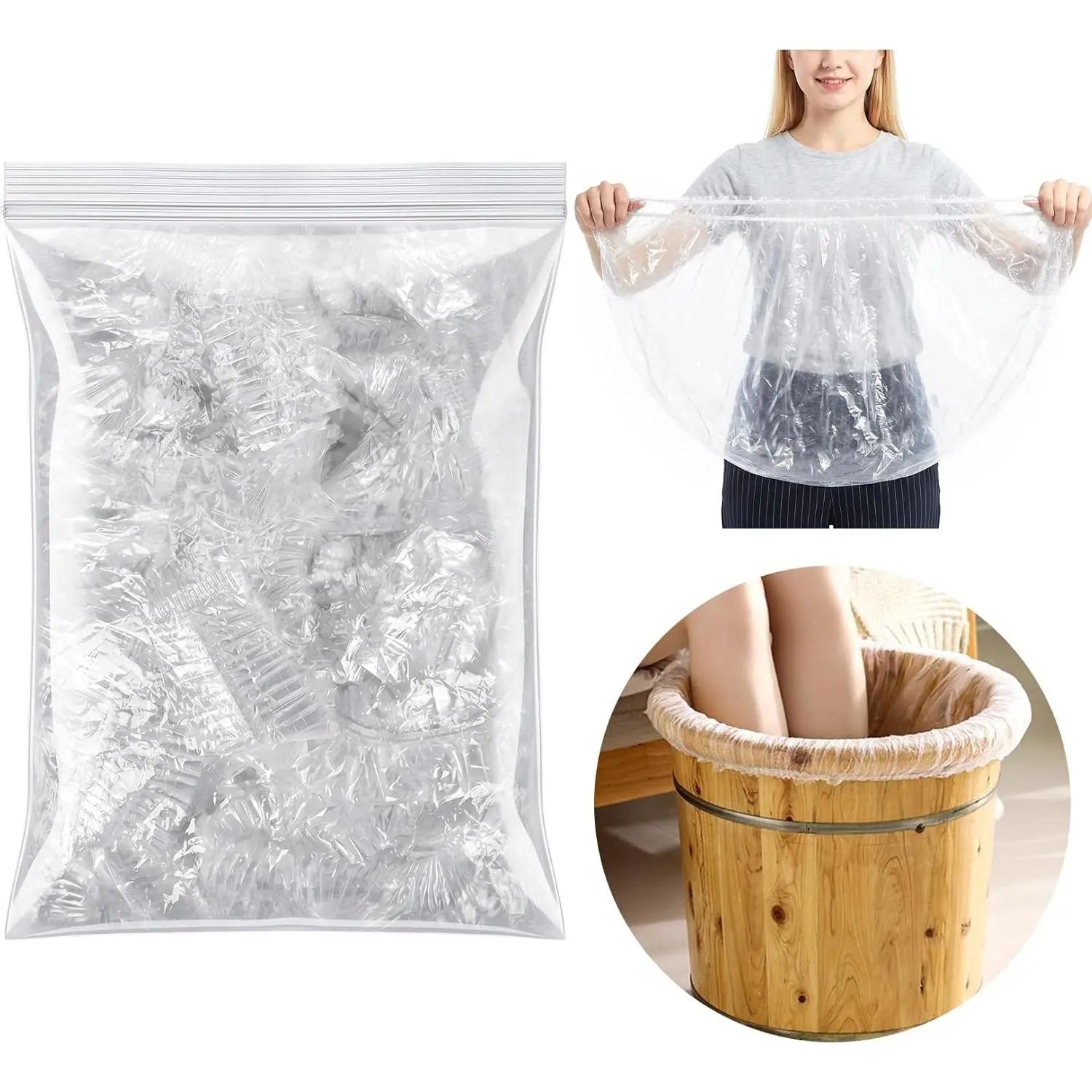 25PCS Disposable Pedicure Liners - Plastic Bowl Covers for Footbath Soaking Tub, Spa Supplies for Women's Pedicure Routine, Bowl Cover