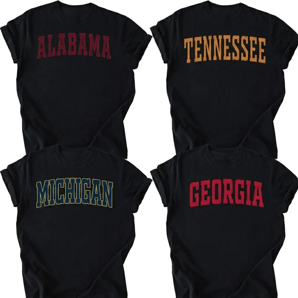 Vintage Varsity T-Shirt – Distressed College Athletic Tee, Unisex Classic Fit Cotton Shirt, Retro Campus Style