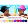 2026 New Enlarged Unisex Soft Silicone Waterproof Swimming Cap, Plain Solid Color, High Elastic Ear Protectors, Hair Protection Gear for Adult Lady Long Hair, All-Season Sports & Shower Cap