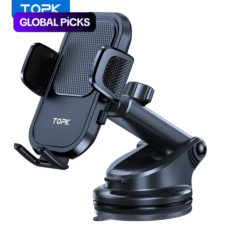 TOPK Car Phone Holder, Rotatable Mobile Phone Mount for Dashboard & Windscreen, Universal Phone Holder for 4.7-6.7 Inch Phones, Phone Holders for Your Car, Car Accessory #GLOBAL PICKS