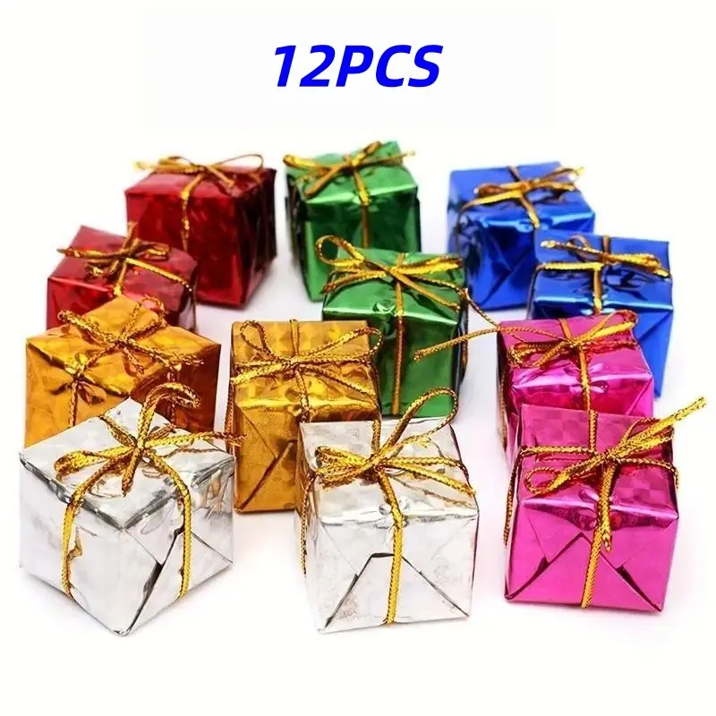 12 Piece Foam Gift Set Christmas Decorations, Laser Cut Foam Hanging Ornaments, Perfect for Christmas Tree and Home Decoration
