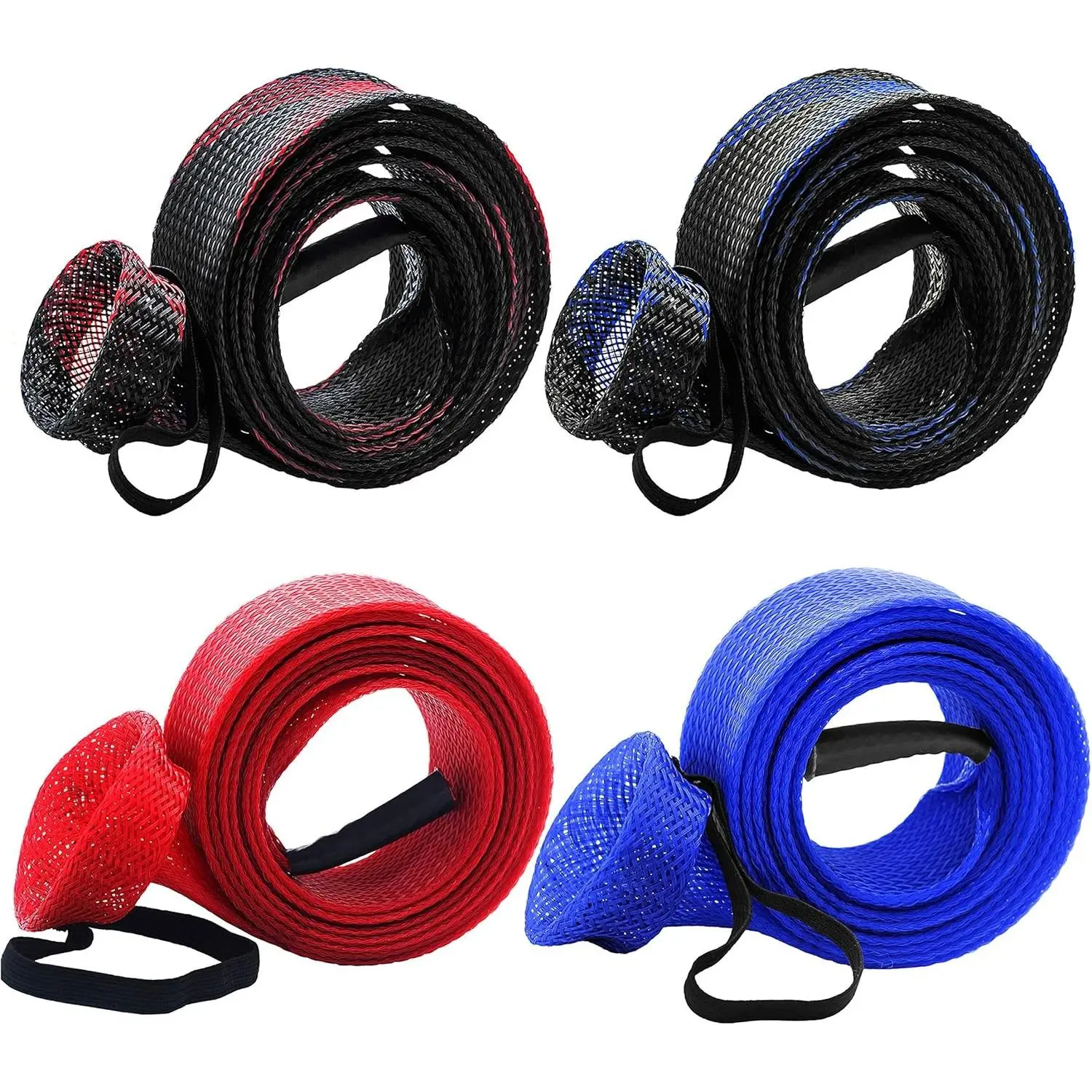 Fishing Rod Cover - 4-Piece Multicolor Pack Rod Sleeve Socks with Lanyard for Fly, Spinning Fishing, Four Pieces