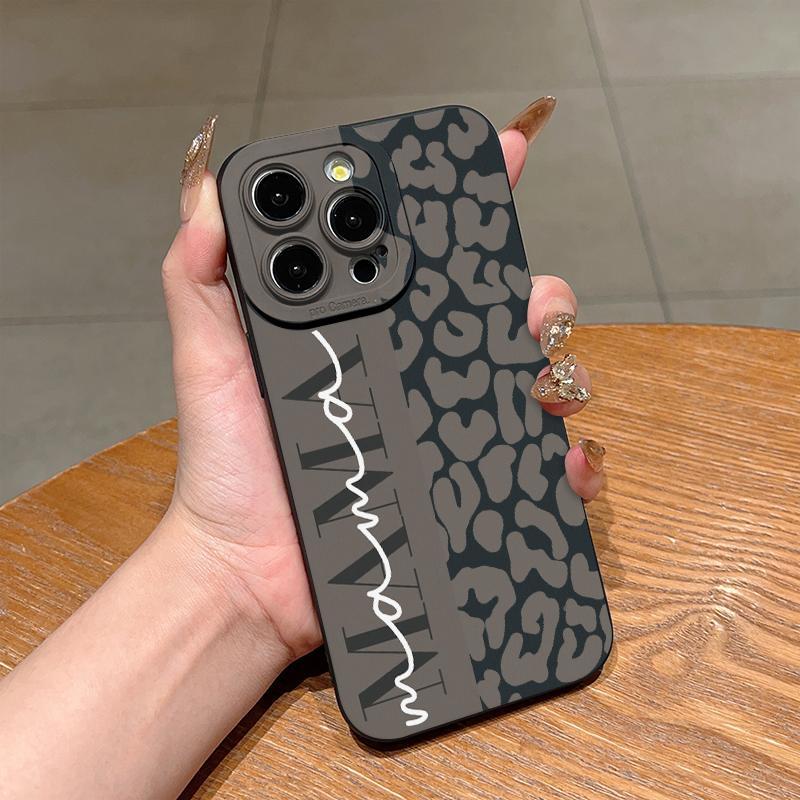 Leopard-pattern Phone Case with Charger Head Cover & Cable Protector & Storage Rope, Anti-drop Protection Phone Cases for iPhone, Casing