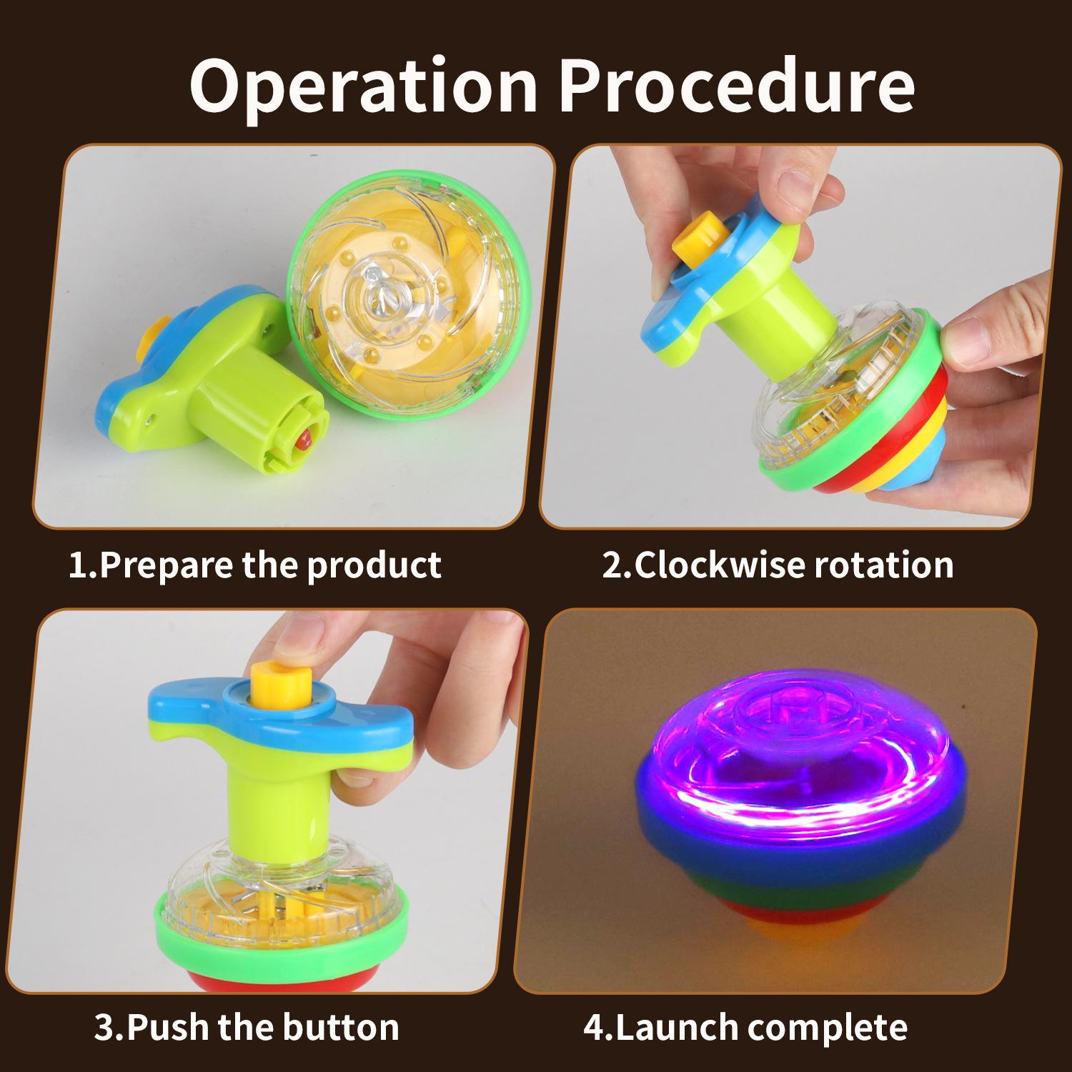 LED Glow Spinning Top, 1pc Colorful Flashing Light Fun Fidget Toy for Kids, Boys & Girls, Birthday Party Favors, Sensory Play Indoor/Outdoor Rotating Gyroscope Toy, Anti-Stress Stress-Relief Toy