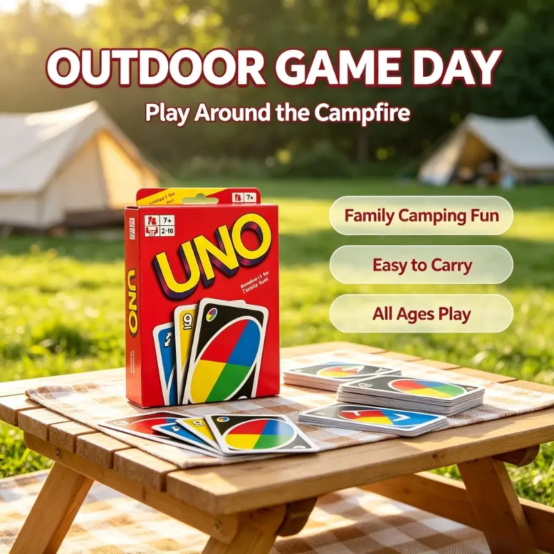 Portable Classic UNO Playing Cards, Strategy Card Game for Family Game Night, Holiday Birthday Gift for Boys Girls 7+ Years Old