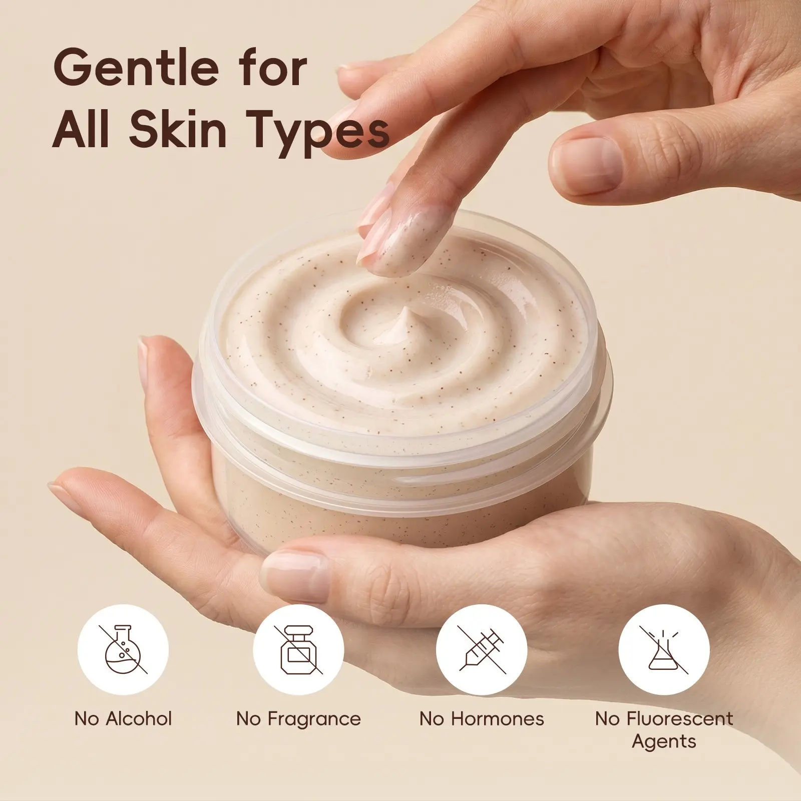 Rice Ferment Exfoliating Scrub 90g, Contains Rice Bran Extract, Hyaluronic Acid, Panthenol, Gentle Cleansing, Improves Roughness, Travel-Friendly，Gentle Deep Cleansing No Tightness ， Soft Smooth Radiant Skin .