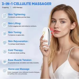 4-in-1 EMS Face & Body Massager, Cordless Microcurrent Cupping Device with Vibration, Facial. Tighten skin, sculpt contours, and ease tension for at-home spa self-care. Rechargeable, portable, and easy to use daily for effortless relaxation.