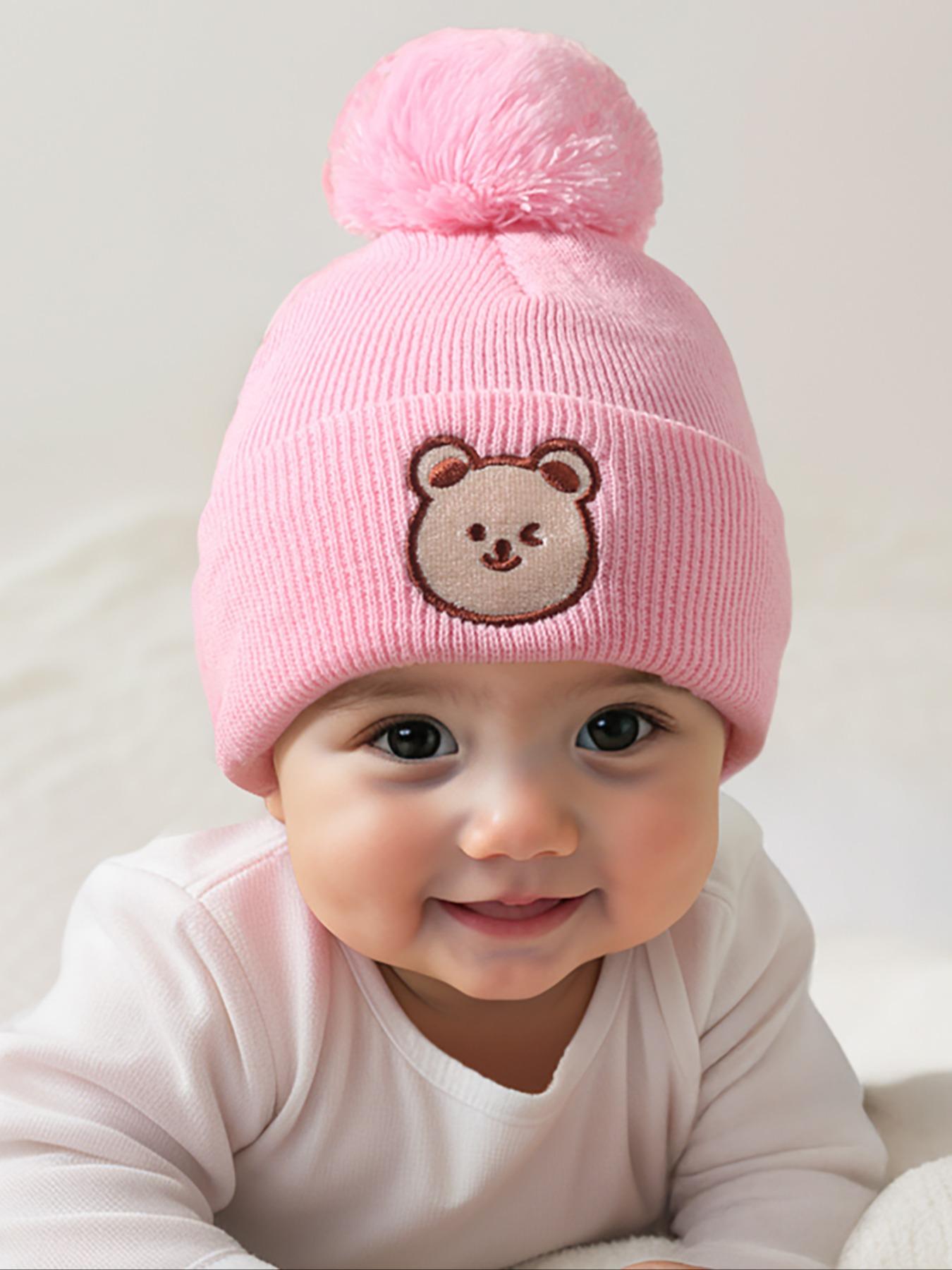 Knitted Hat for Newborns & Toddlers, Warm Winter Beanie for Outdoor Use, Casual Style Daily Commute Cap, Suitable for Fall & Winter, Bonnet