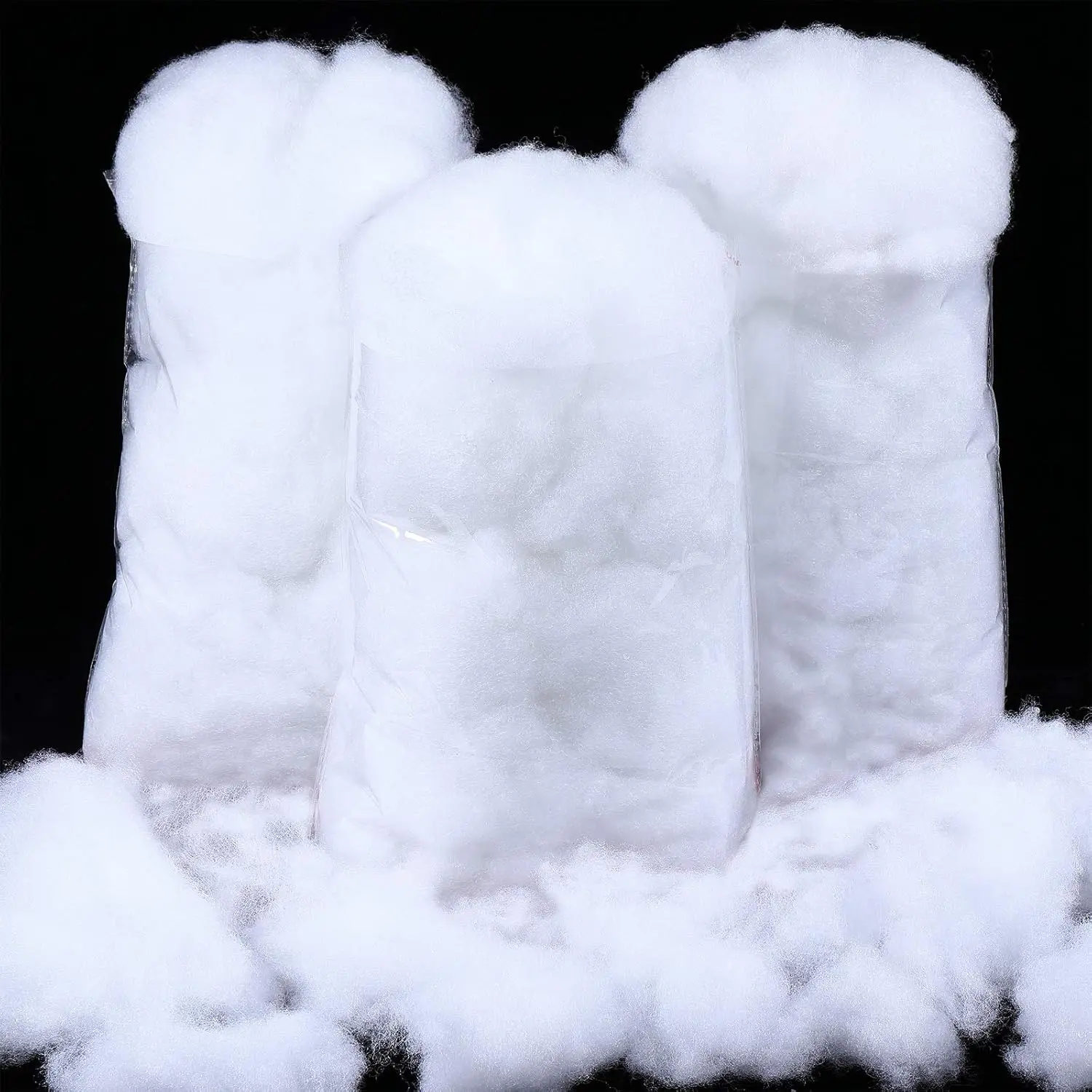 7.05 Ounce/ 200 g Christmas Fake Clouds Snow Decoration Artificial White Cloud Fiber Faux Fluffy Snow Indoor Soft Fake Cotton Winter Craft Decor for Xmas Tree Village Displays