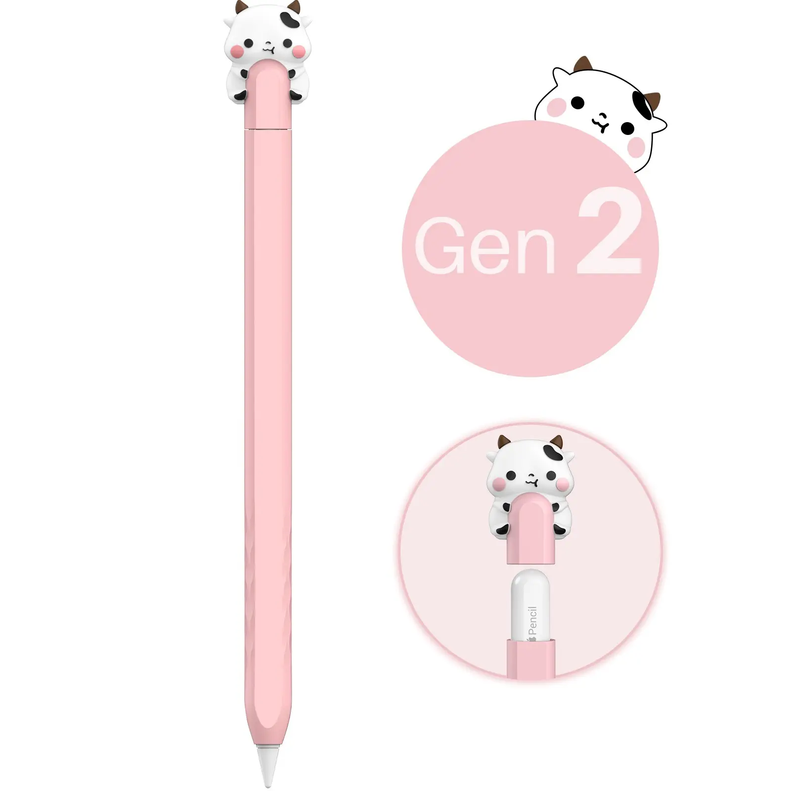 Cute Design Protective Case for Apple Pencil Pro and Apple Pencil 2nd Generation, Portable Lightweight Silicone Cover, Durable and Stylish Accessory