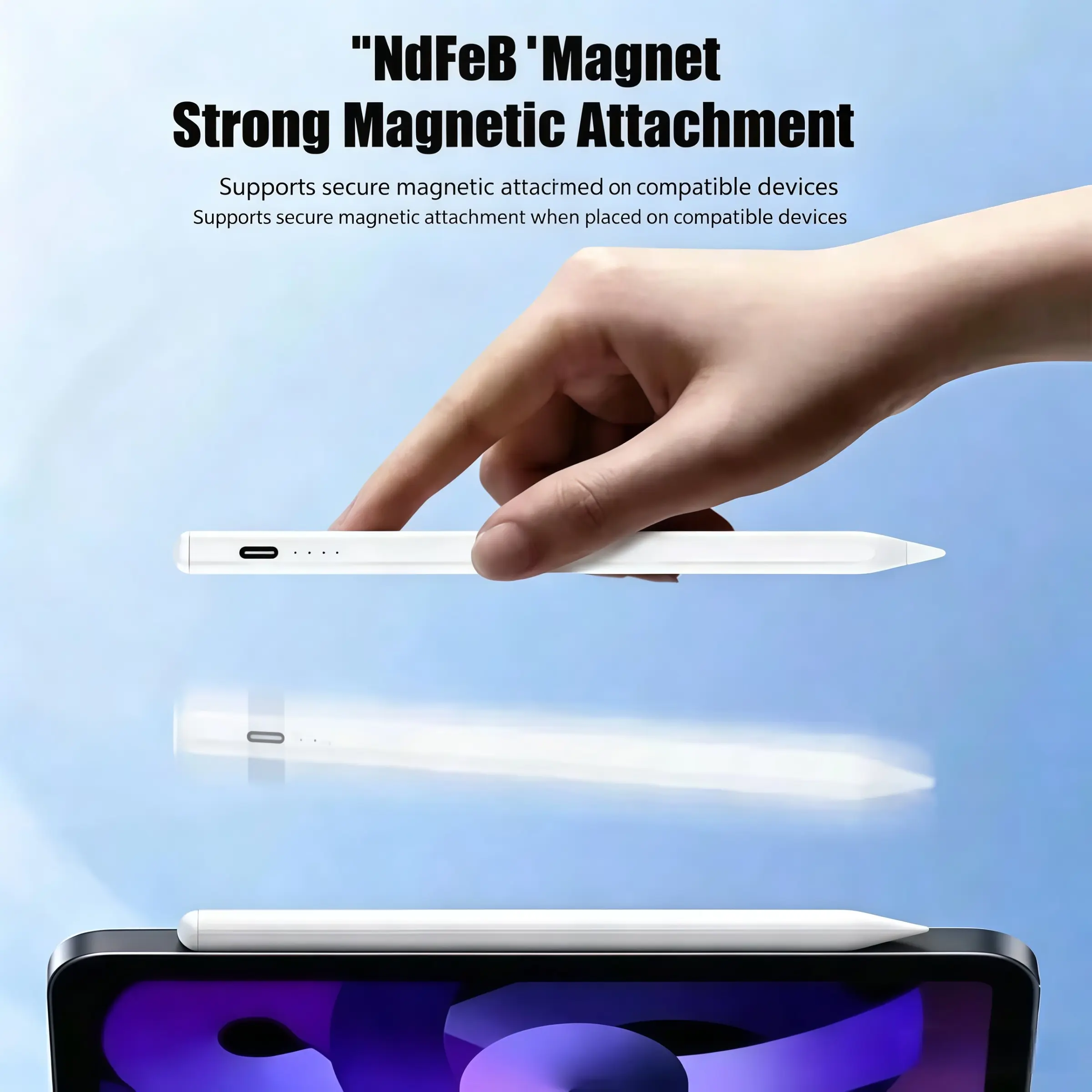 Magnetic Universal Electronic Stylus and Anti Palm Touch Drawing Glove Set, Palm Rejection, Compatible with iOS & Android, Ideal for Sketching, Writing, Digital Drawing
