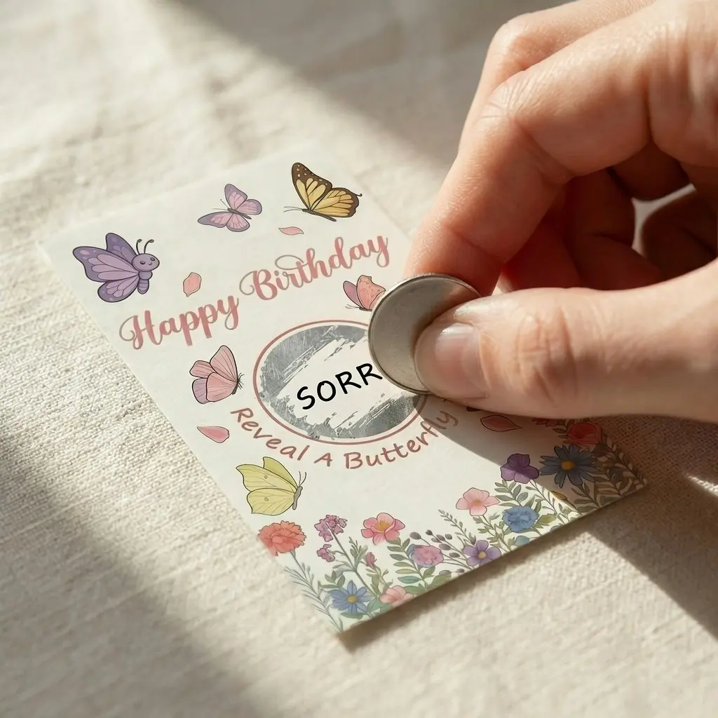40Pcs Birthday Party Scratch Off Game Cards，Butterfly Themed Scratch Cards, Fun Group Reveal Games for Butterfly Enthusiasts, Also Ideal for Floral Baby Shower Activities.