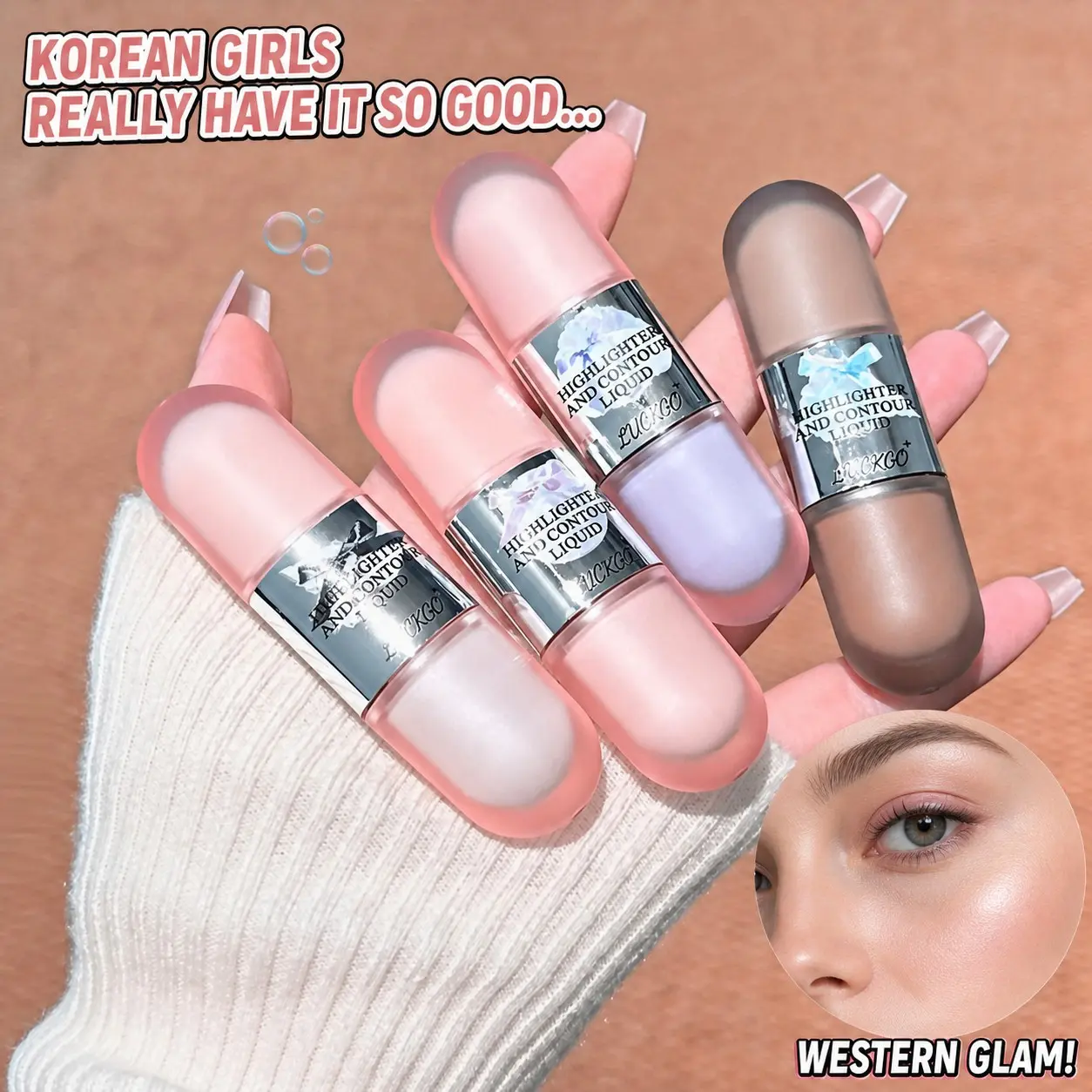 Highlighting Contour Liquid, Natural Dimensional Face Brightening, Sculpture Silhouette Atmosphere, Layered Application Makeup