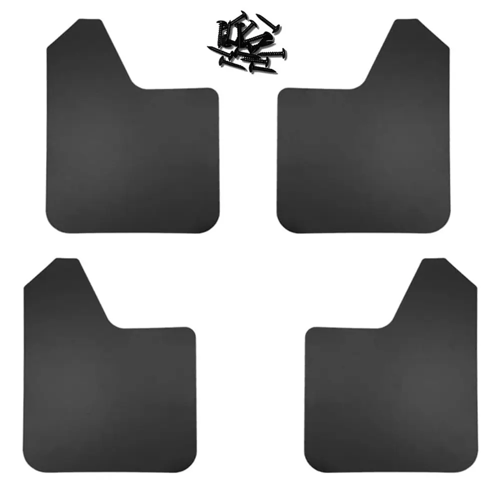 4PCS Pikup Mud Flaps, Front Rear Splash Guards, Universal Basic Automotive Mud Flaps Set Black Car Mudguard Splash Guards with Accessories for Pikup Trucks