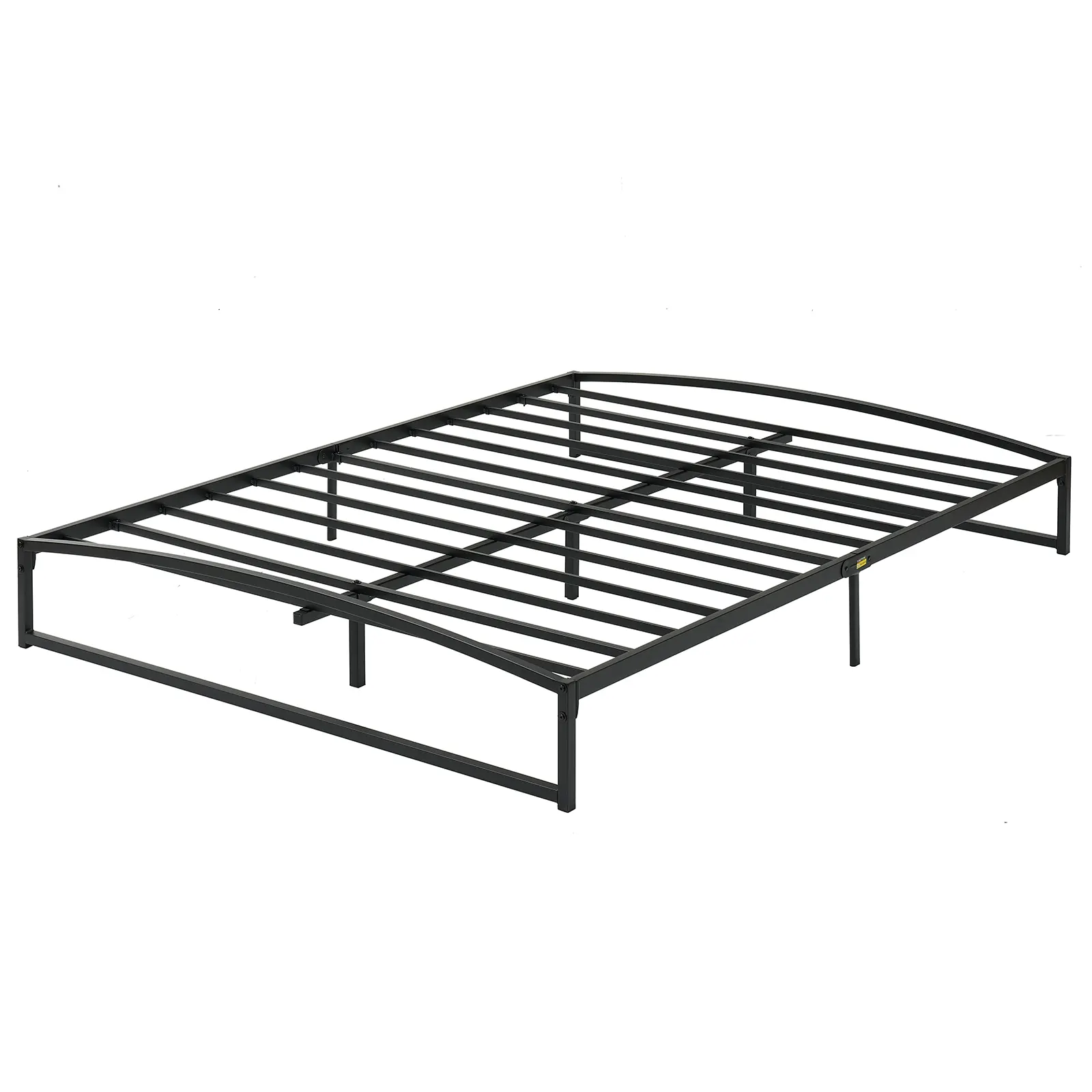 Queen 6 Inch Metal Platform Bed Frame Convex Design Heavy Duty Steel Slat Mattress Foundation Box Spring Free White