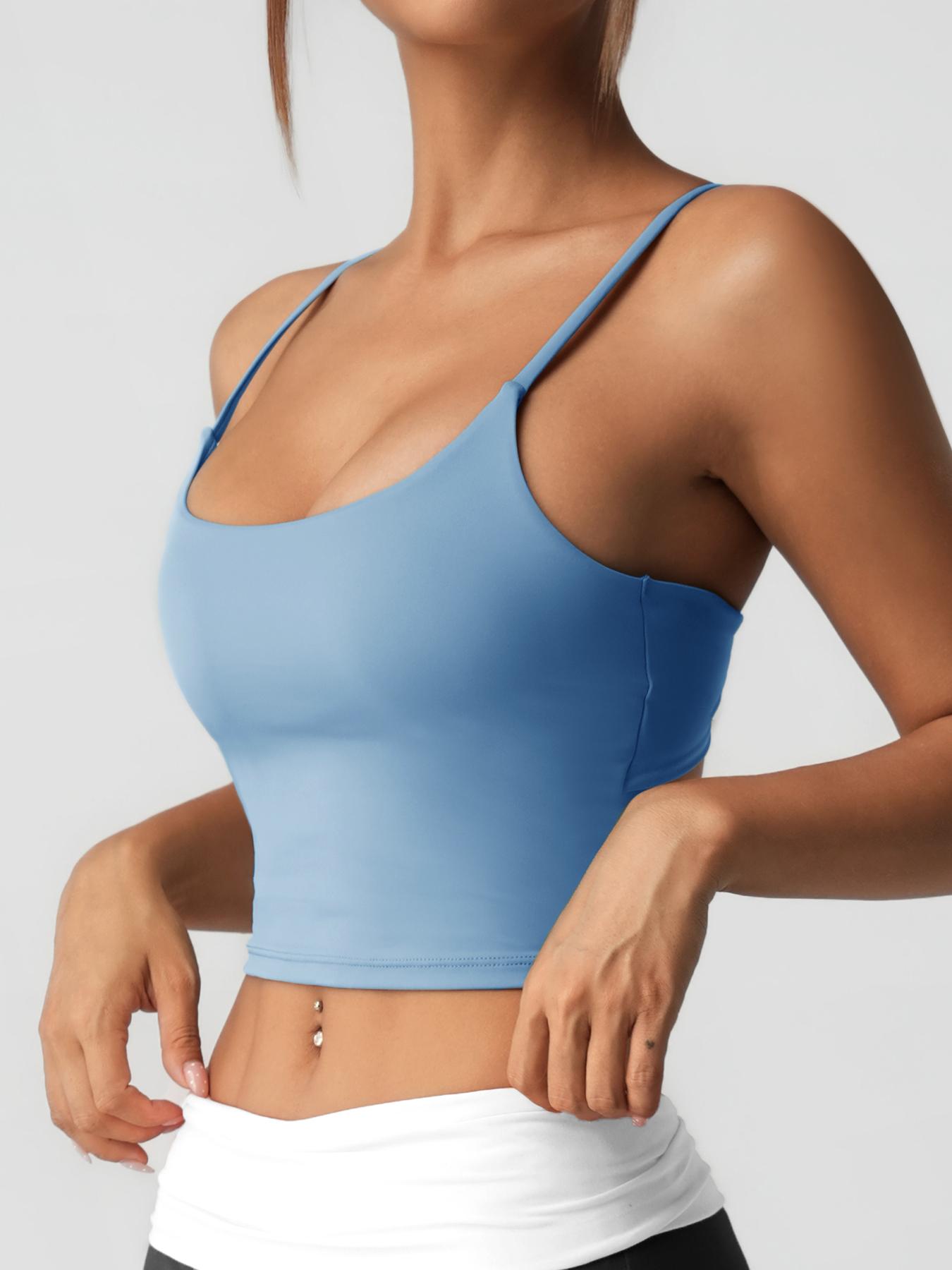 Women's Round Neck Backless Criss Cross Breathable Sports Bra Top, Fashionable Athletic Wear, Comfortable Fit, Ideal for Gym & Casual Use