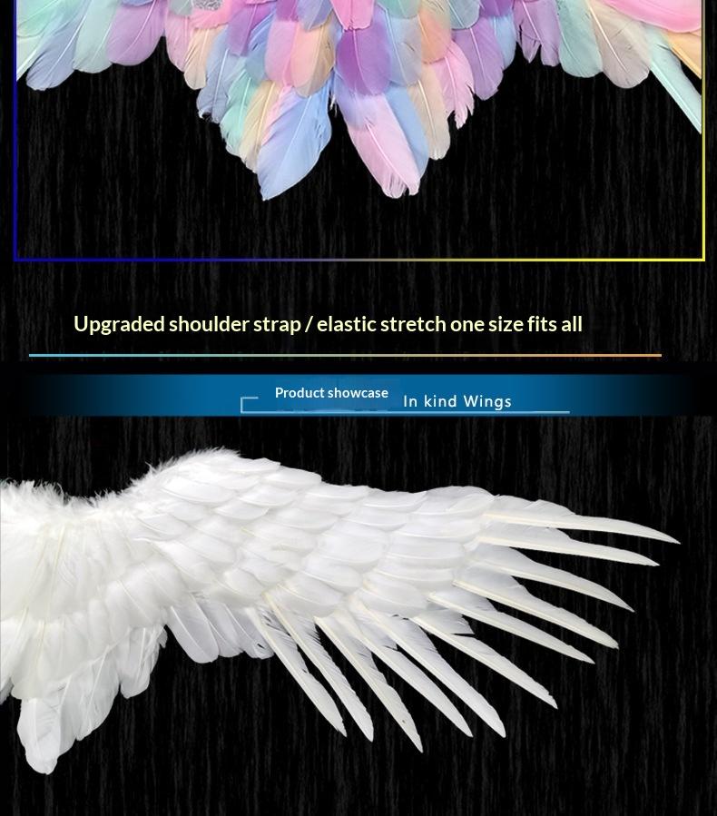 Angel Wings White Feather Swallow-Shaped for Adult Children Halloween Props Bride Flower Girl Costume Party Accessories
