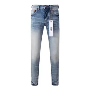 Men's High Cotton Gradient Light Wash Skinny Fit Jeans, Classic Whisker Faded Non-Ripped Stretch Denim Pants, Minimalist Casual Streetwear Mid Rise Soft Breathable Cotton Jean Trousers for Daily Work Daily Wear