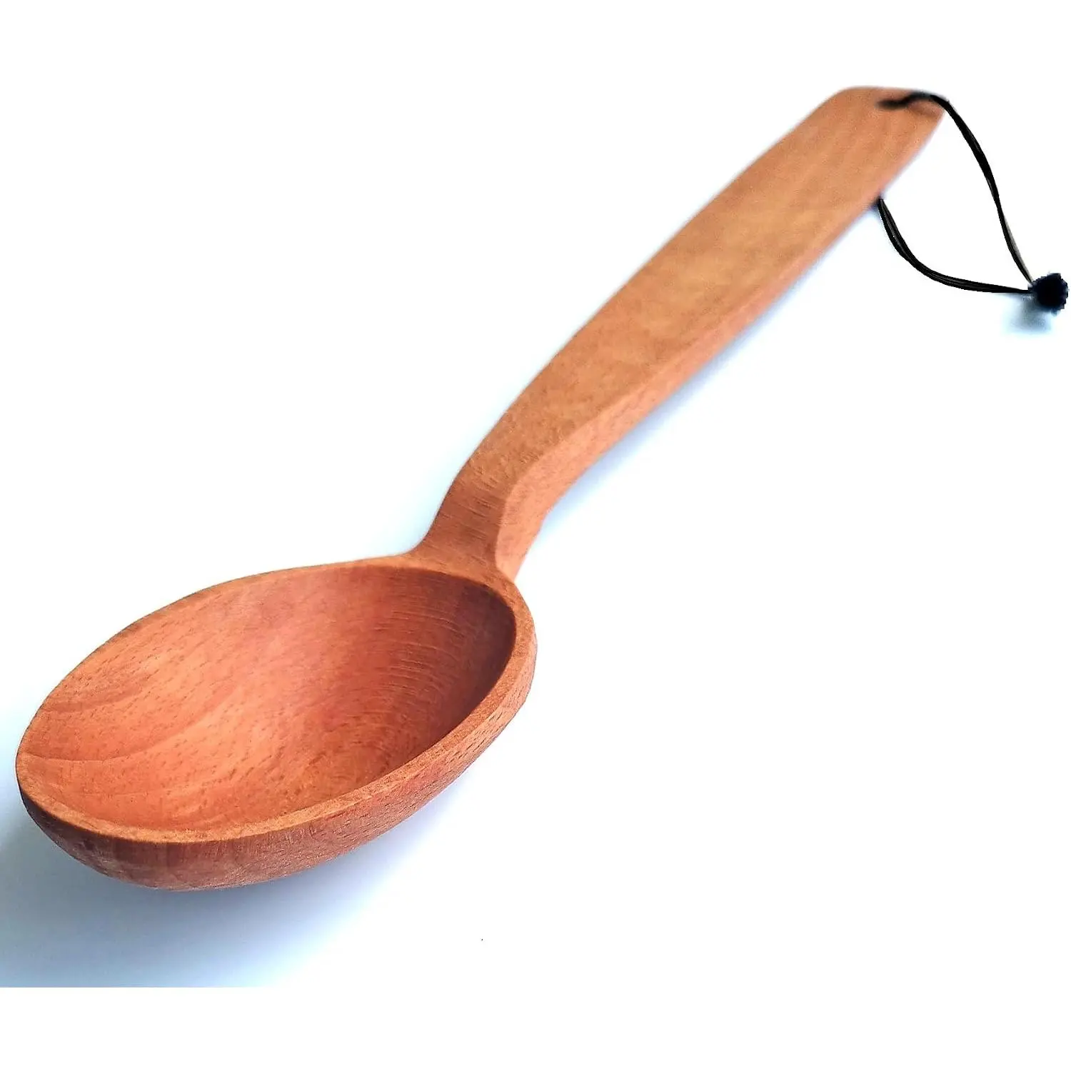 14" Large Wooden Spoon for Cooking with a Deep Scoop & Long Handle |  ,  Solid Hardwood. Heavy Duty Deep Spoon for Stirring, Mixing, Canning, Cooking in Big Pots. Non-Stick Safe