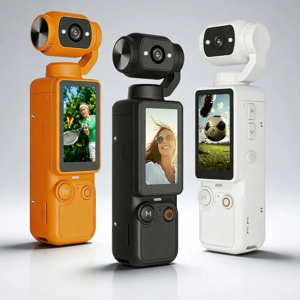 Q7 Handheld Action Vlogging Camera, 180-Degree Flip Lens, 4K Video Recording, Intelligent Auto Focus, Seamless Tracking for Travel, Outdoor Sports