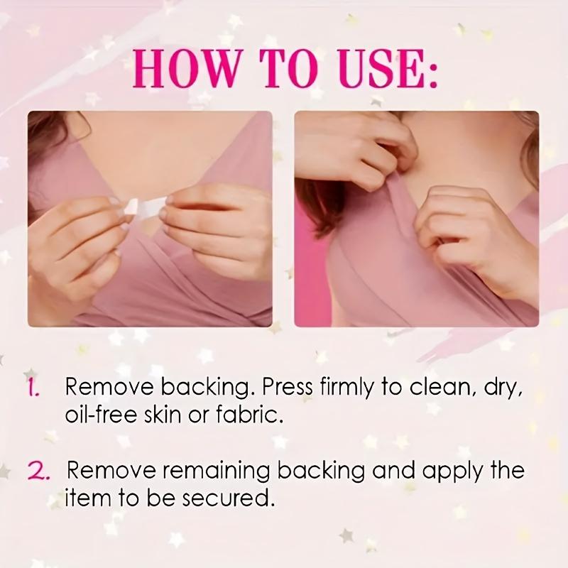 36/72 Pieces Transparent Light Beige Safety Double Sided Adhesive Tape - Strong adhesive without residue, suitable for underwear, bra adjustment and fashion repair, invisible design