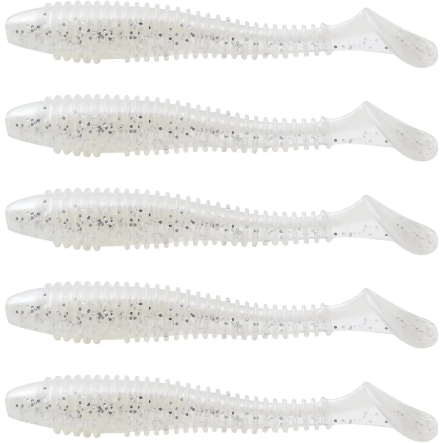 50/40/30Pcs Paddle Tail Swim Baits Lures Fishing Soft Plastic Lure Kit for Bass Trout Walleye Crappie 5.5cm 6.5cm 7.5cm