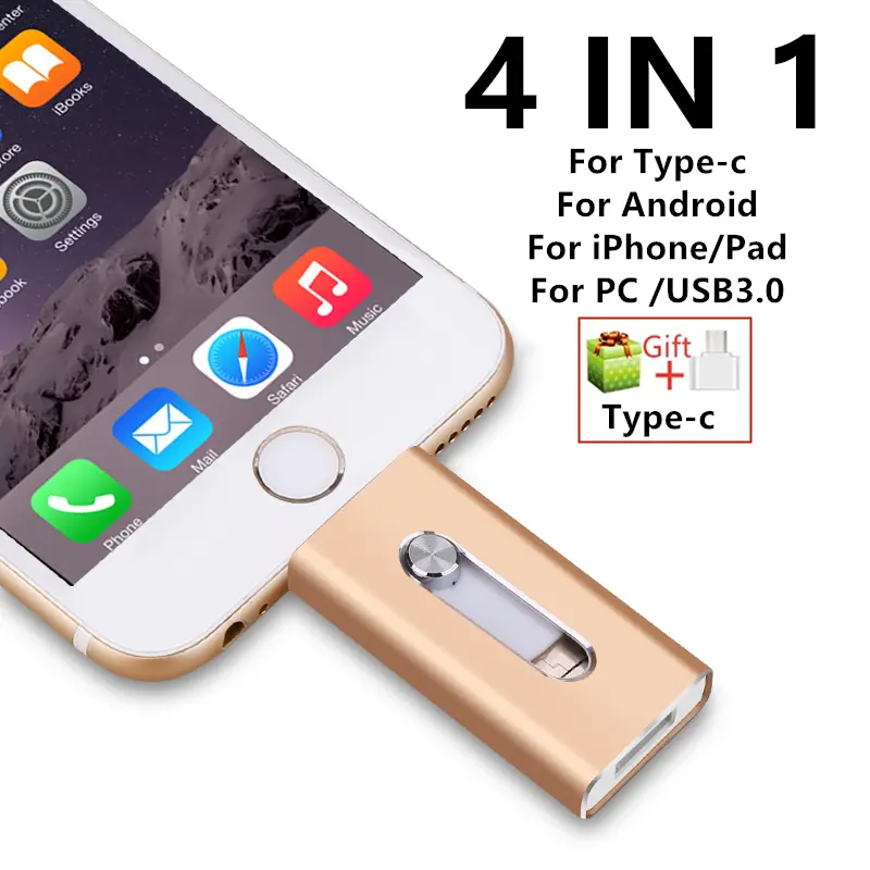 2TB High-Speed USB 3.0 Pen Drive External Storage, Includes Adapter for iOS/Android Phones & PCs, for Copying Photos, Videos & Files