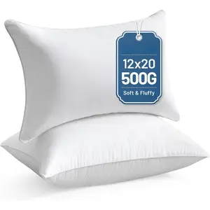 12 x 20 Throw Pillow Inserts (Set of 2), Rectangle Interior Sofa Pillow Inserts with   Cover,  Support Pillow for Chair Bed, Decorative Pillow Insert Pair, White Couch Pillow