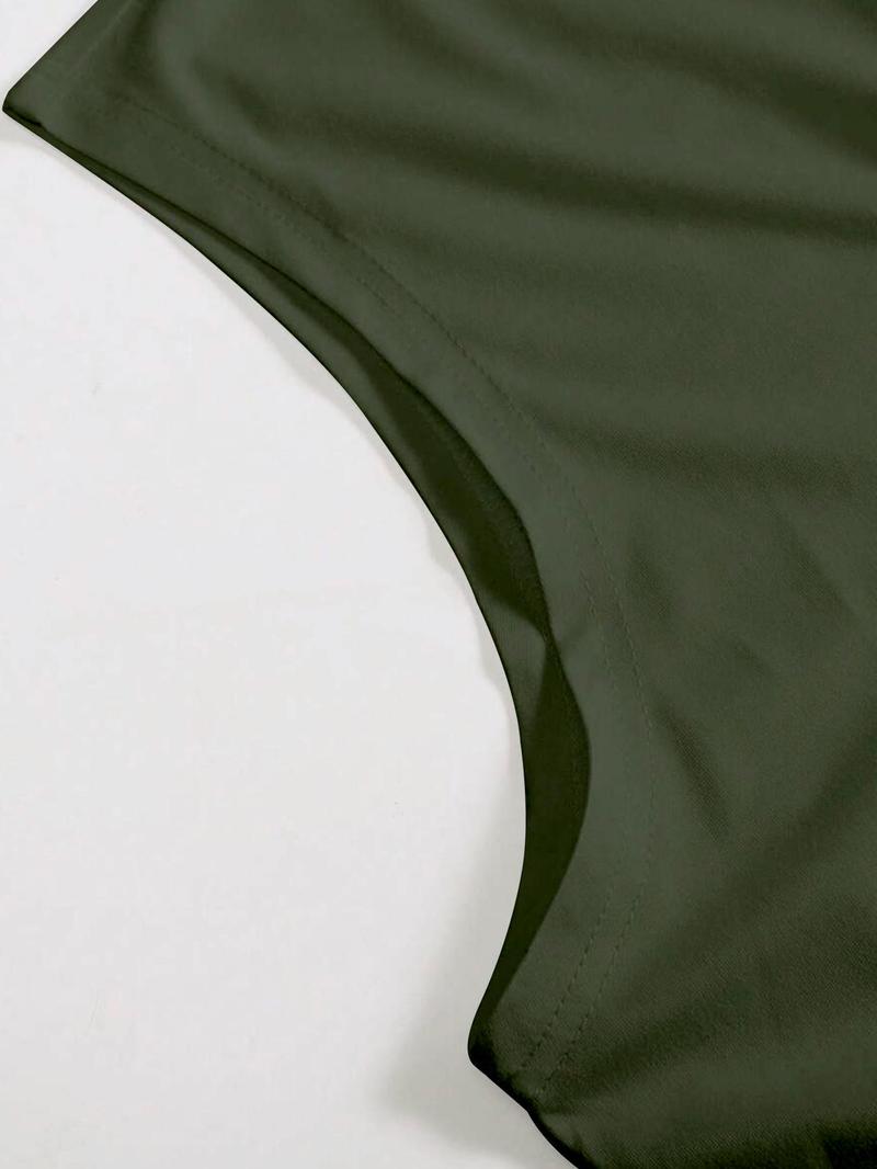 Men's Regular Fit Bear & Letter Print Top, Casual Comfy Sleeveless Top for Summer, Fashion Men's Clothes for Daily Wear, Streetwear Tank Vest, Vests