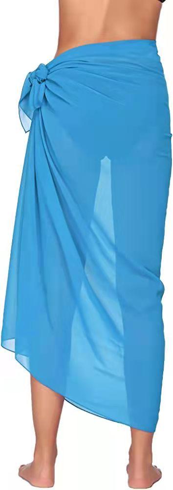Women's Beach Long Skirt Chiffon Swimsuit Coverups Summer Bikini Wrap Sheer Scarf For Swimwear Cover Ups Bikini Wrap Shawls