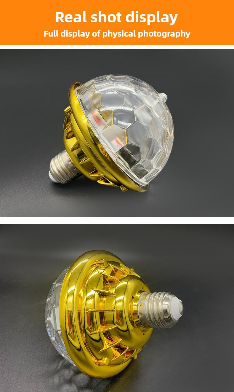 Indoor Atmosphere Light Colorful Golden Magic Ball - KTV Atmosphere Light Colorful Rotating Color Light Universal E27 Screw Mouth Light Bulb Flash Rotating Magic Ball Light,Christmas Indoor Ambient Light