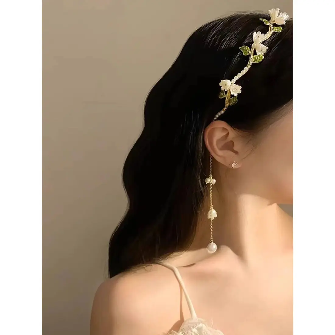 Faux Pearl Decorated Hair Hoop, Elegant Flower & Leaf Design Headband for Women & Girls, Fashion Hair Accessories for Party, Daily Decor, Trendy All-match & Exquisite Princess Hair Hoop for Gift, Chic Headbands, Headband Accessory