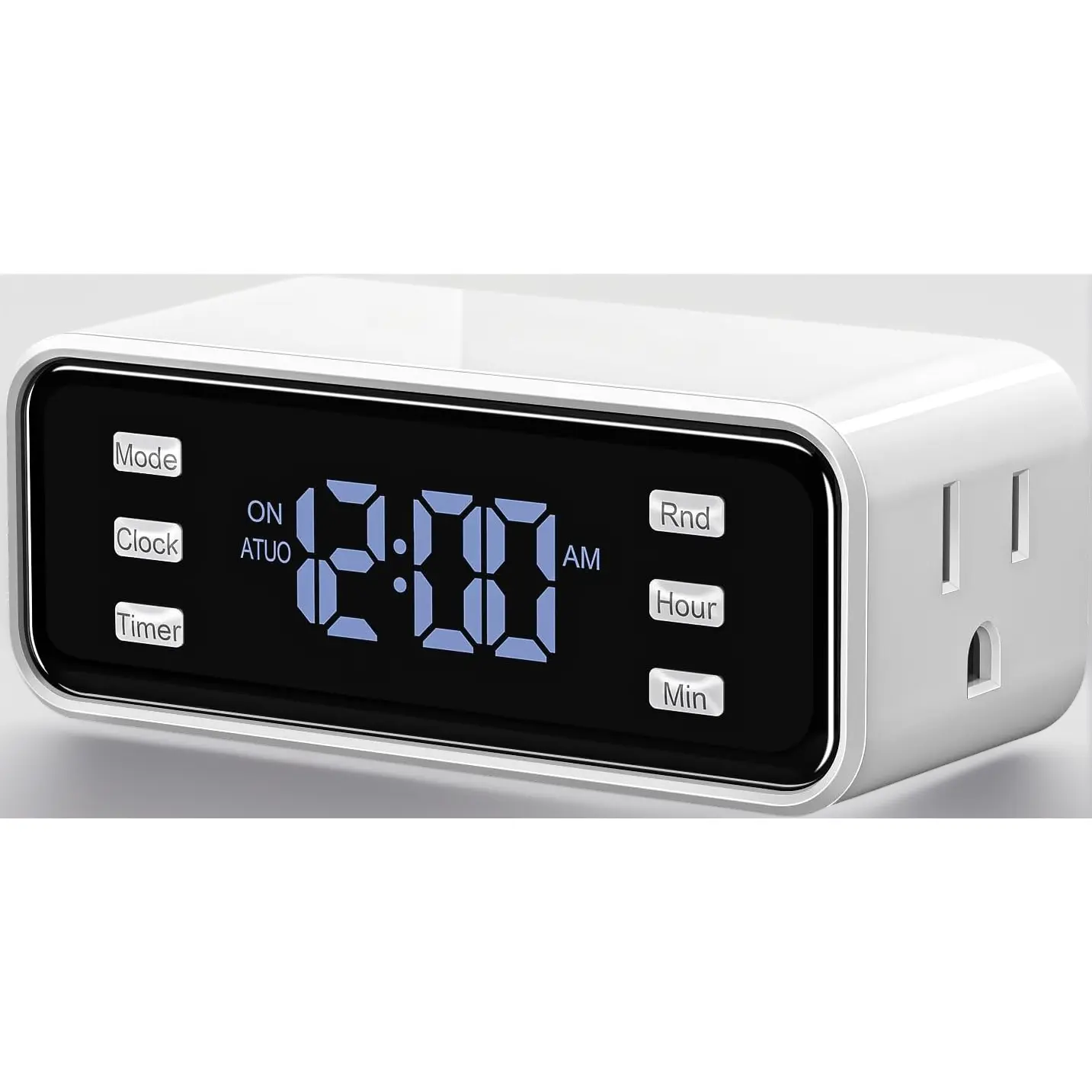 7 Day Heavy Duty Timer, Dual Outlet Digital Timer, 3 Prong Programmable Plug in Timers for Indoor Lamp, Light, Fan, Clear Display, 8 On/Off Programs, 125V 60Hz, 1 Pack