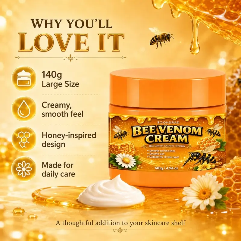 Bee venom cream, bee venom extract formula, smooth fine lines, smooth skin, all skin types, 140g