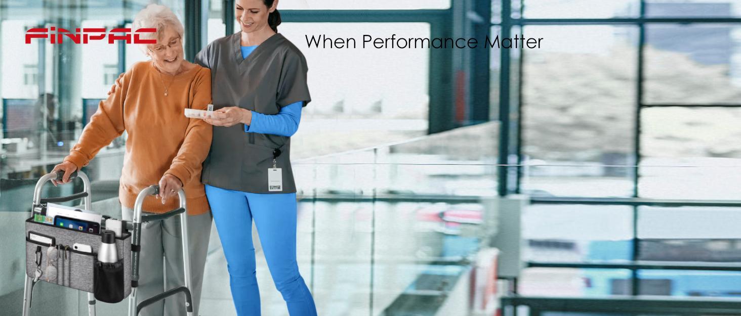 SUNDAY MIRTH Large Walker Tote Bag with Cup Holder, Folding Walker Attachment Hands-Free Storage Basket Mobility Aid Accessory Pouch for Elderly, Senior, Purple