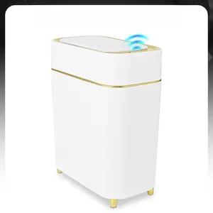 Auto-Sensor Trash Bin – Wave & Knee Induction, Quick Voiceless Open, Removable Liner, Battery-Powered Touchless Garbage Can Automatic Dustbin