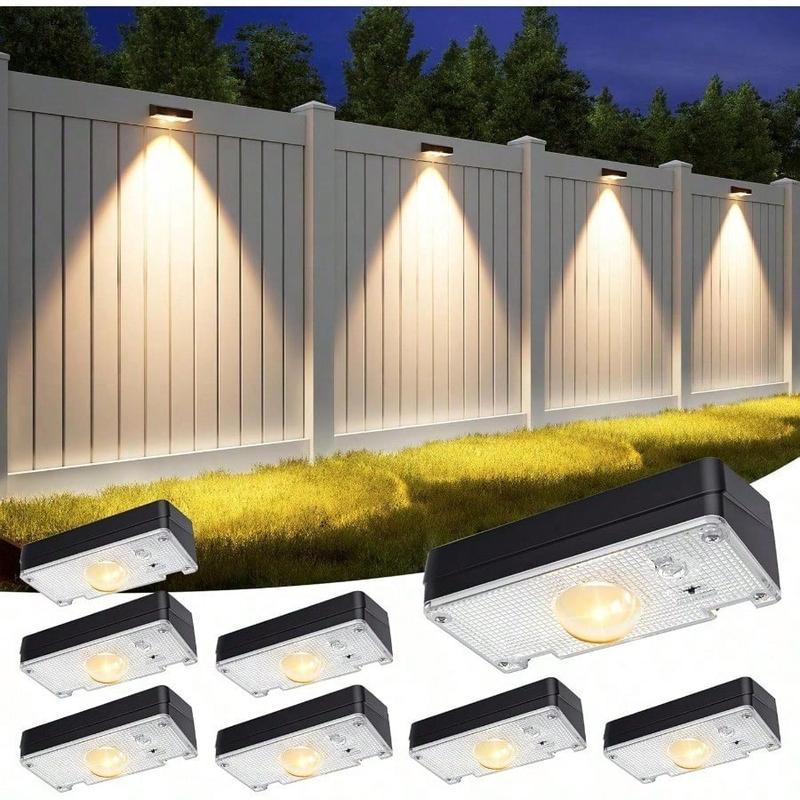 Solar Fence Lights Outdoor Waterproof, Fence Lights Solar Powered, 12 RGB Color Modes  Warm White  Cool White, Fence Solar Light Outdoor for Backyard, Patio, Yard, Wall, Deck