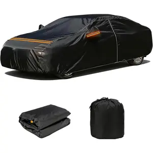 600D Heavy Duty Car Cover Custom  Ford Mustang 1994-2025, Waterproof Outdoor Full Car Cover with Door Zipper, Windproof Snowproof Hail Protection, Black