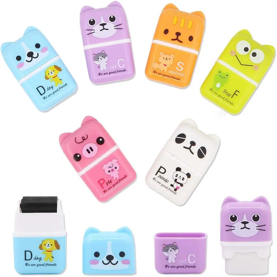 6 count Cute Pencil Eraser, Cartoon  Themed Roller Colorful Rectangle Eraser, Pencil Rubber Erasers for  School Office  Stationery