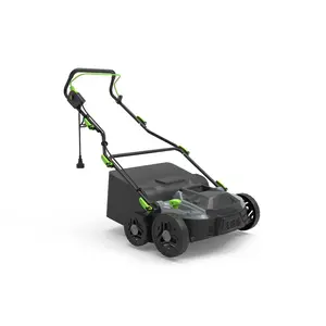 【Garvee】14" Electric Dethatcher and Scarifier, 15 Amp Powerful Lawn Dethatcher with 14.5 gal Collection Bag & Carbon Steel Blades, 5 Positions Depth Adjustment Lawn Tool for Garden Grass, 120 v