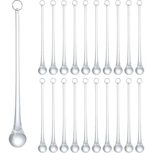 20 count 6.3inch Clear  Glass Teardrop Ornaments for Christmas Tree, Chandelier   , Xmas Raindrop Centerpiece Decor