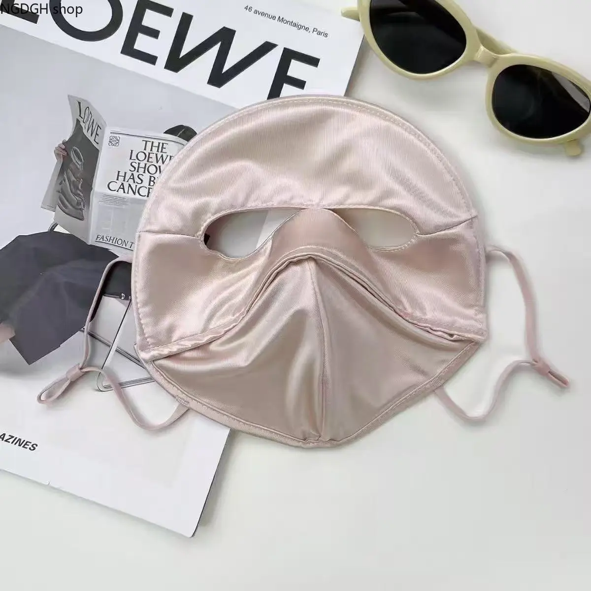 Satin Mask - Silk Face Mask Satin Balaclava Style for Women Skin Hair Care Night Sleep Travel Accessories, Night Care, One-Piece