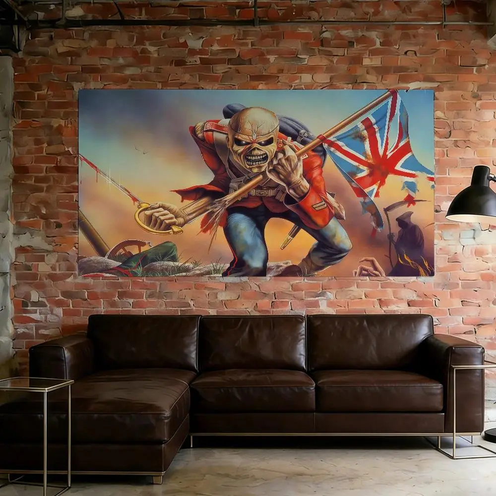 Iron Maiden Rock Band Flag, Lightweight Hanging Backdrop Banner for Outdoor Camping & Party Decorations, Budget-Friendly Home & Festive Supplies, Room