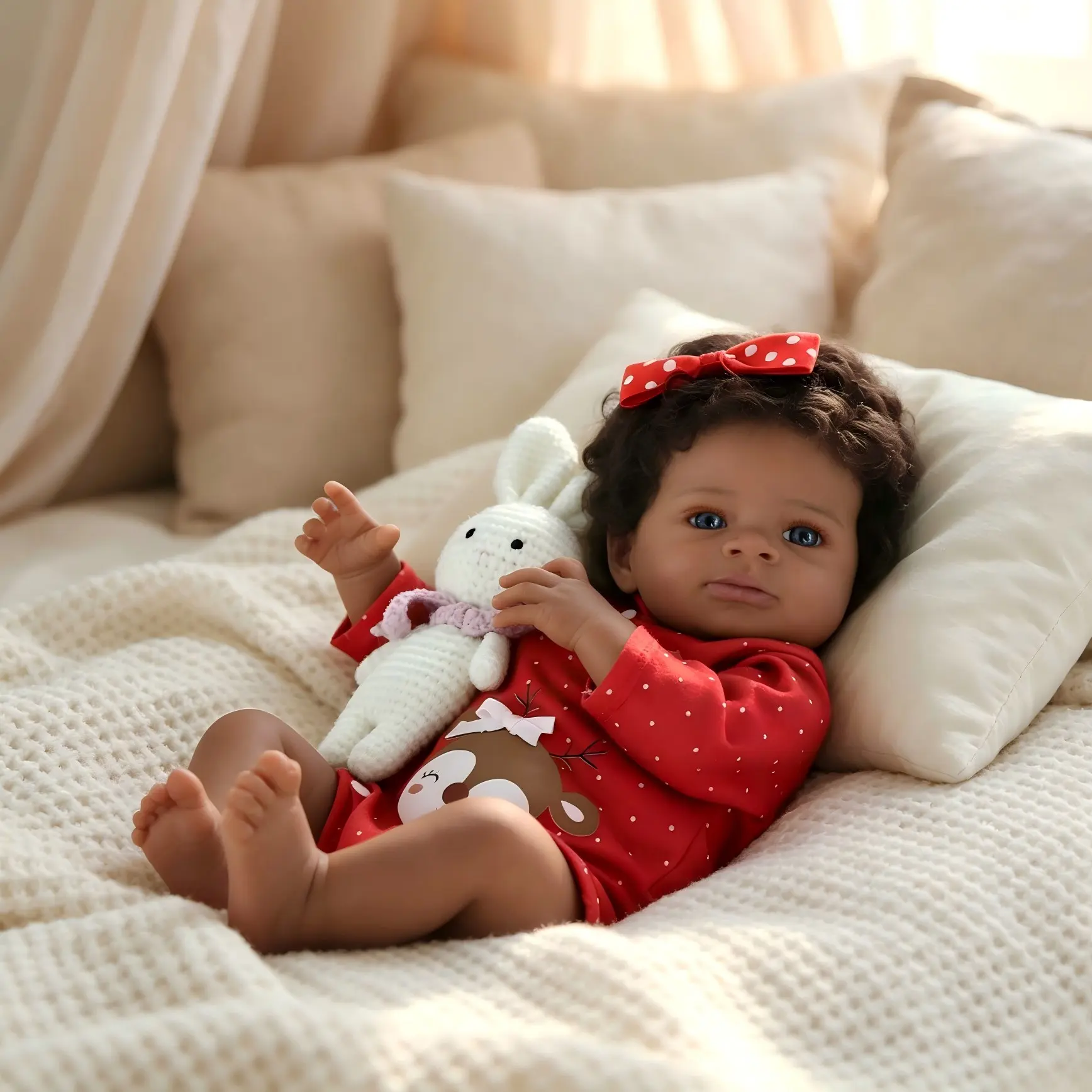 20-Inch Reborn Doll, Adorable with Gift Box, Perfect for Christmas, Halloween, Birthday Gifts, Suitable for Kids Aged 3+